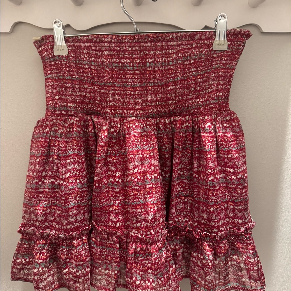 The Reset Red and White Bubble Mini Skirt